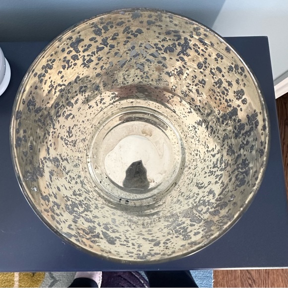 Home Essentials Mercury Glass Diamond Geometric Pillar Candle Holder Vase 7 1/2” - Picture 4 of 5